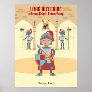 Medieval Knights Tournament Boy Birthday Party Poster