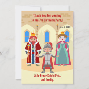 Medieval Knights Tournament Boy Birthday Party Thank You Card