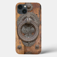 Medieval Knocker on Old Spanish Wooden Door