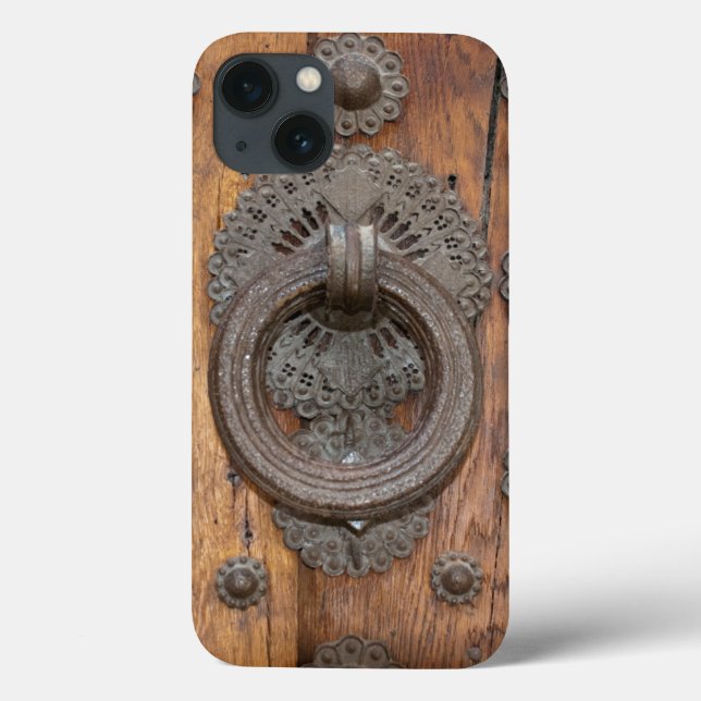 Medieval Knocker on Old Spanish Wooden Door Case-Mate iPhone Case (Back)