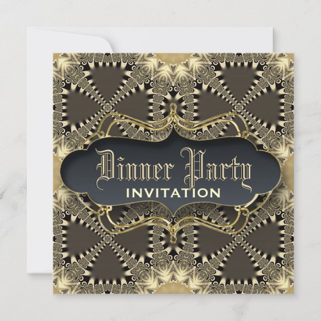 Medieval Lace Elegance  Dinner Party Invite (Front)