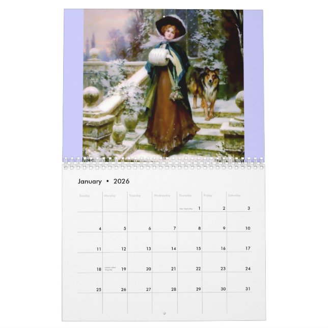 Medieval Ladies Knight Custom Printed Calendar (Jan 2026)