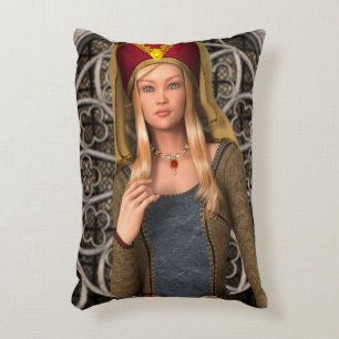 Medieval Lady Accent Pillow