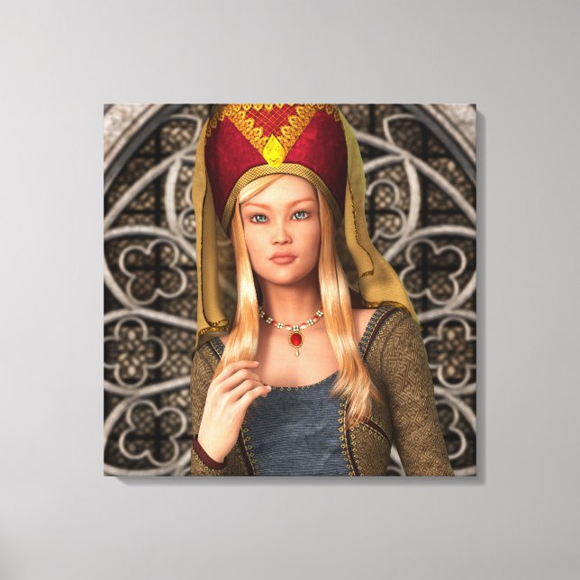 Medieval Lady Canvas Print (Front)