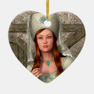 Medieval Lady Ceramic Ornament