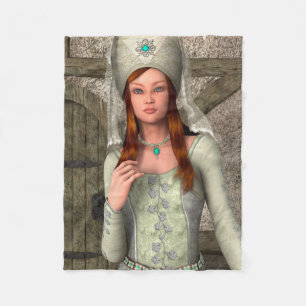 Medieval Lady  Fleece Blanket