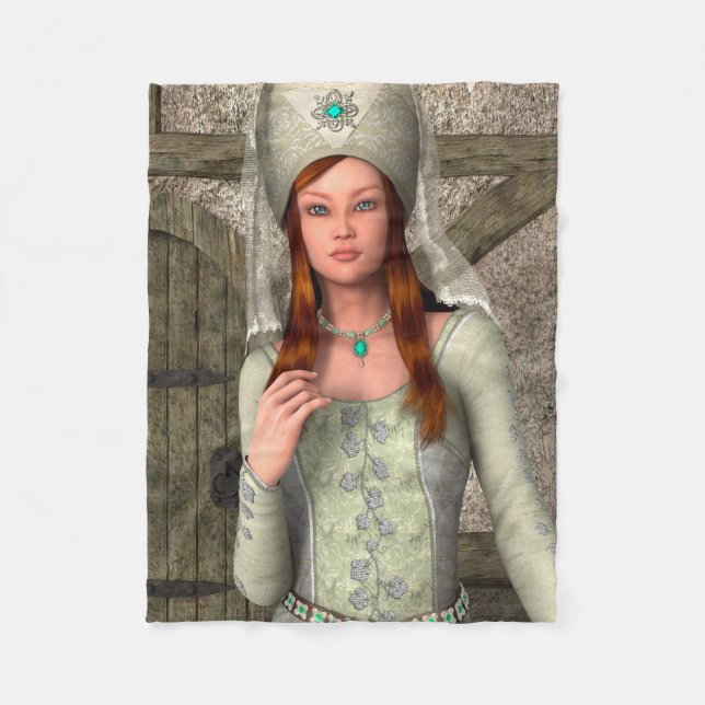 Medieval Lady  Fleece Blanket (Front)