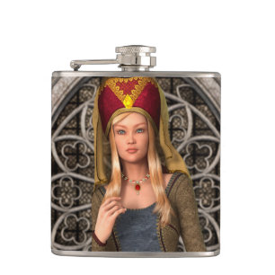 Medieval Lady Hip Flask