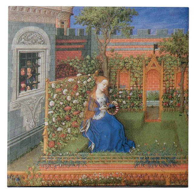 Medieval lady in the rosegarden tile (Front)