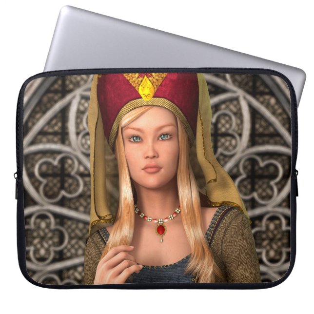 Medieval Lady Laptop Sleeve (Front)
