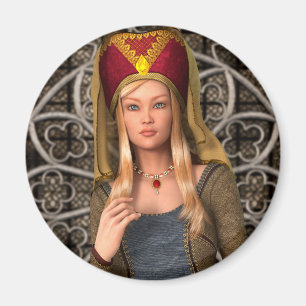 Medieval Lady Magnet
