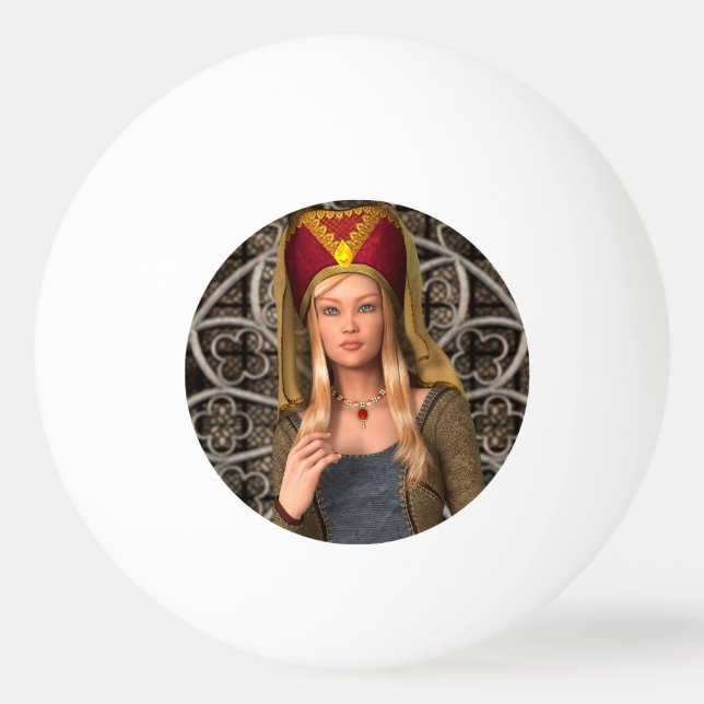 Medieval Lady Ping Pong Ball (Front)