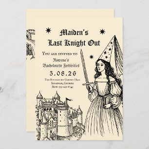 Medieval “Last Knight Out” Bachelorette Invitation