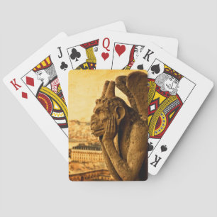 Medieval Le Stryge Gargoyle at Notre Dame, Paris Playing Cards