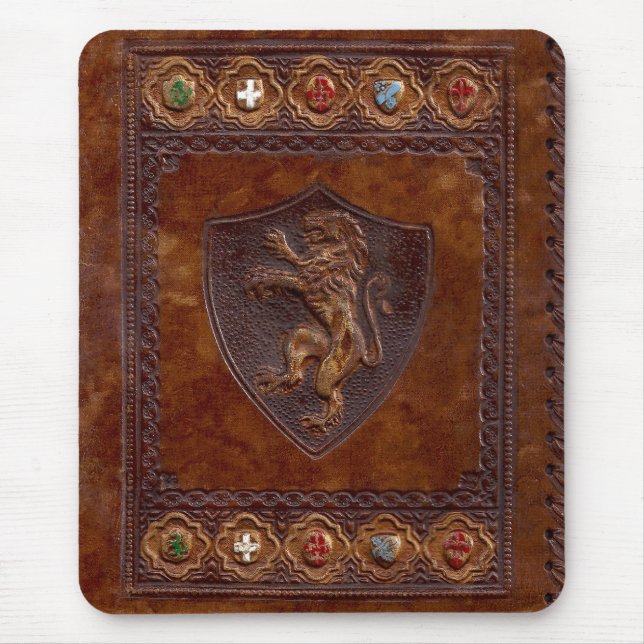 Medieval Leather Book Cover Mouse Pad (Front)