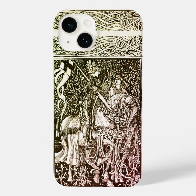 MEDIEVAL LEGENDS Lady And Knight Horseback Floral  Case-Mate iPhone Case (Back)