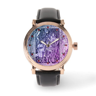 MEDIEVAL LEGENDS Lady And Knight Horseback Floral Watch