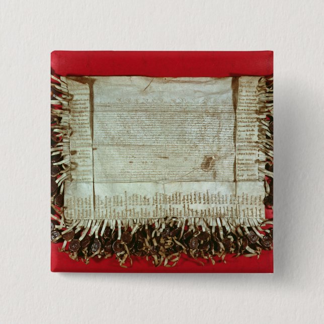 Medieval letter of protest from the Bohemian 2 Inch Square Button (Front)