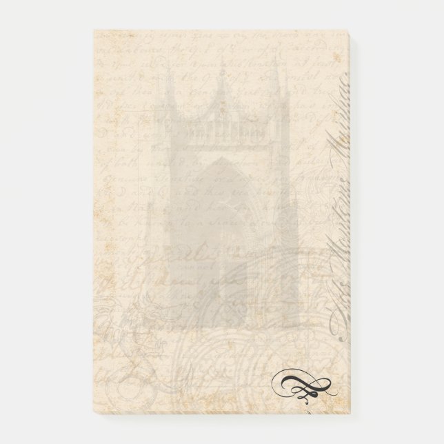 Medieval Letterhead - Palimpsest Post-it Notes (Front)