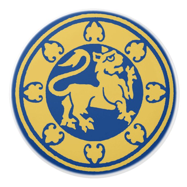 Medieval Lion Ceramic Knob (Front)