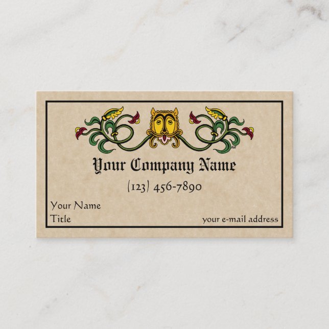 Medieval Lion Design Business Card (Front)
