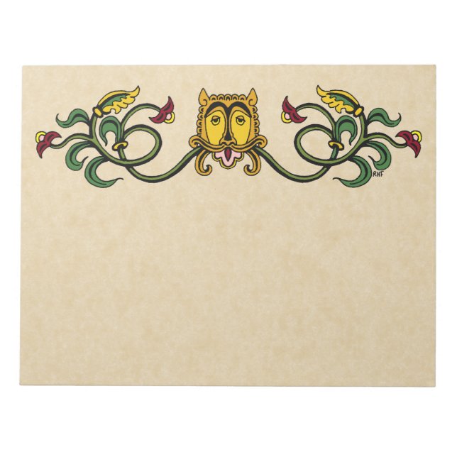 Medieval Lion Design Notepad (Front)