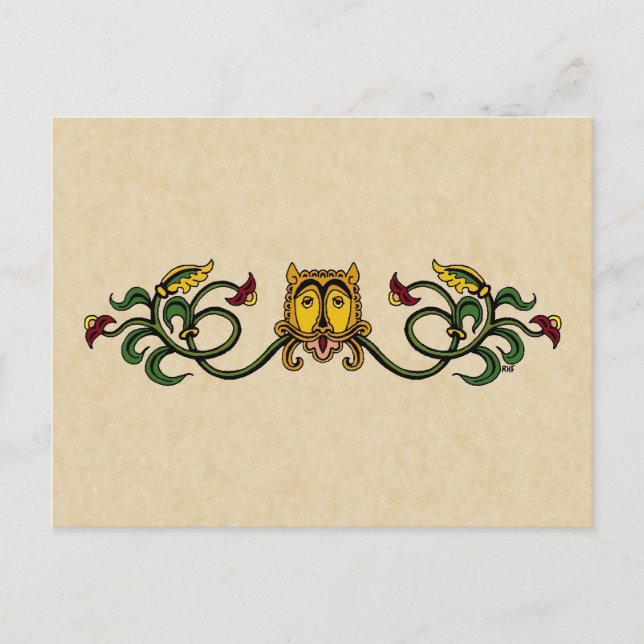 Medieval Lion Design Postcard (Front)