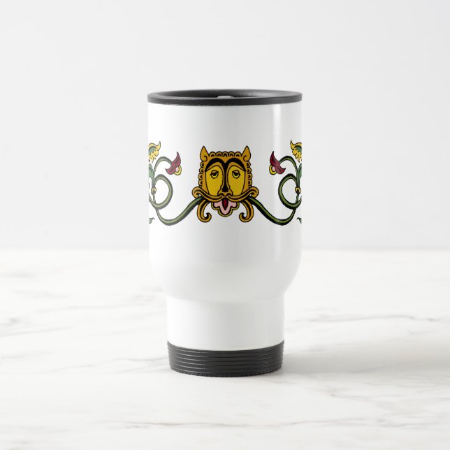 Medieval Lion Design Travel Mug (Center)