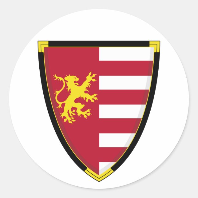 Medieval Lion Shield Sticker (Front)