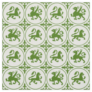 Medieval Lions and Griffins Fabric