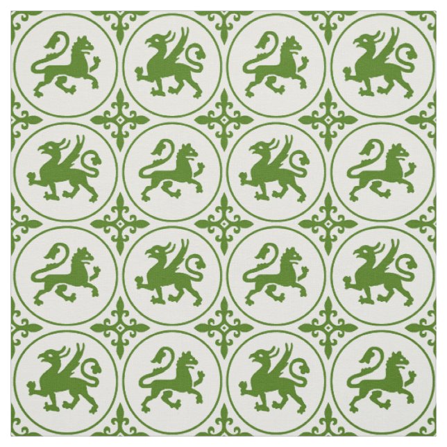 Medieval Lions and Griffins Fabric (Swatch)