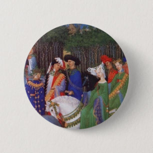 Medieval lords and ladies 2 inch round button