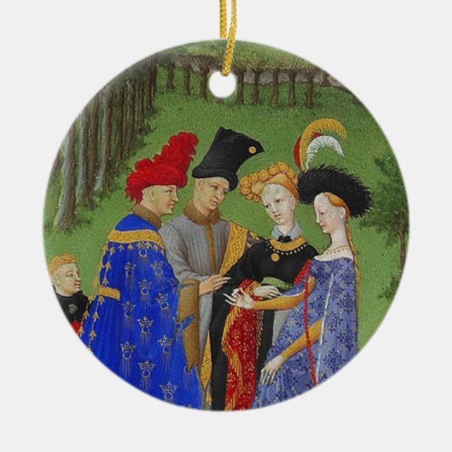 Medieval lords and ladies ceramic ornament (Front)