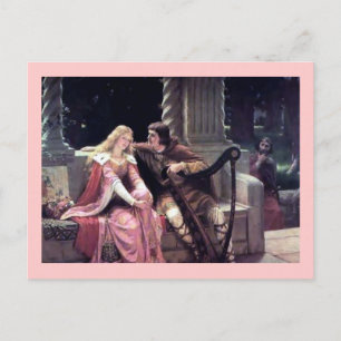 Medieval Love Couple Romantic Castle Painting Postcard