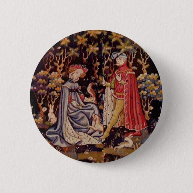 Medieval lovers 2 inch round button (Front)