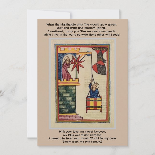 Medieval lovers Flat Note Card (Front)