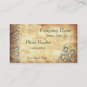 Medieval Manuscript Acanthus leaves Old Paper Business Card