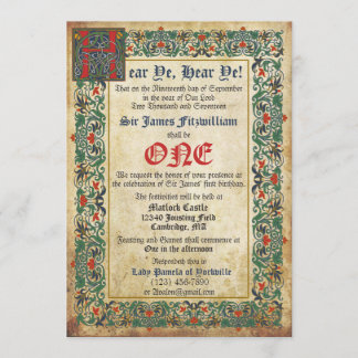 Medieval Manuscript Birthday Invitation