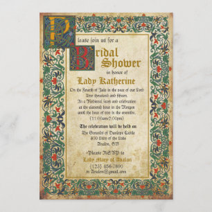 Medieval Manuscript Bridal Shower Invitation Card