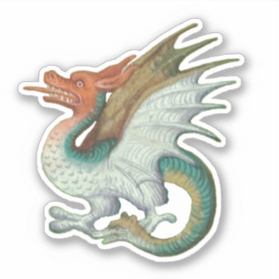 Medieval Manuscript Dragon Vinyl Sticker