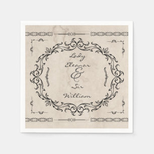 Medieval Manuscript Elegant Wedding Napkin