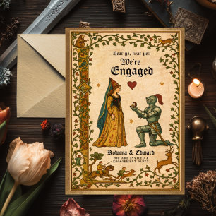 Medieval Manuscript Engagement Party Invitation