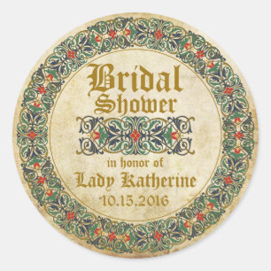Medieval Manuscript Goth Bridal Shower Label
