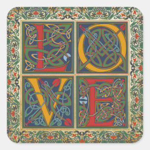 Medieval Manuscript Goth LOVE Wedding Label