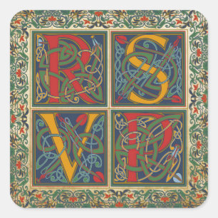 Medieval Manuscript Goth RSVP Label