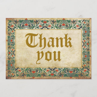 Medieval Manuscript Goth Thank You Card