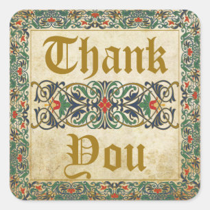 Medieval Manuscript Goth Thank You Label