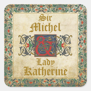 Medieval Manuscript Goth Wedding Label