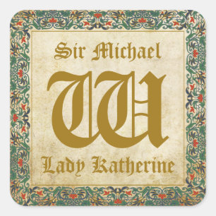 Medieval Manuscript Goth Wedding Label