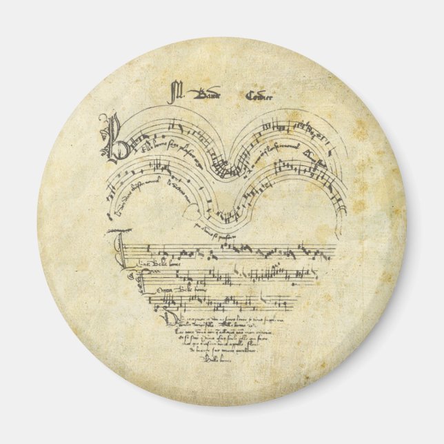 Medieval Manuscript Heart Magnet (Front)